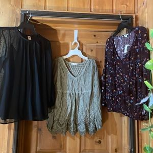 3 NWT Boho dress tops size Medium *BRAND NEW*